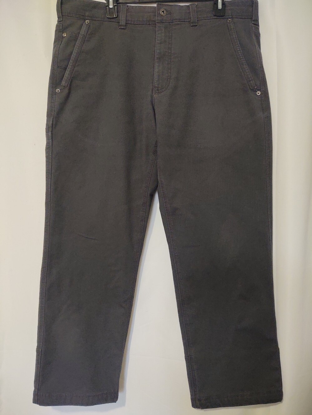 Eddie Bauer Mountain Ops Weatherproof Canvas Work Pants 38x30 Charcoal Gray